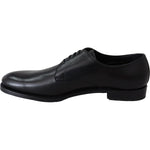 Dolce & Gabbana Black Leather SARTORIA Hand Made Shoes MV3734#