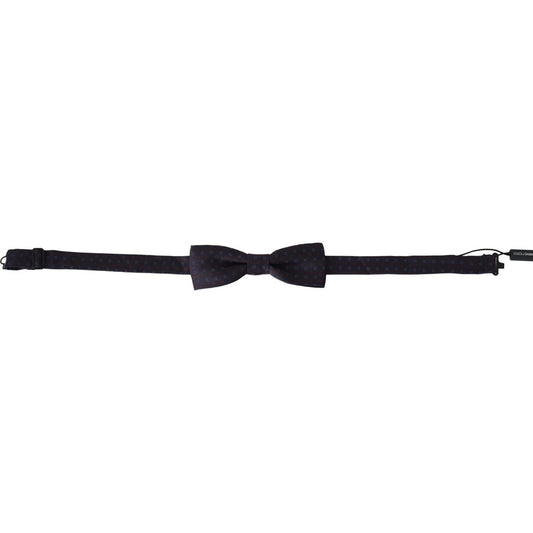 Dolce & Gabbana Gray Pattern Silk Adjustable Neck Papillon Bow Tie Bow Tie