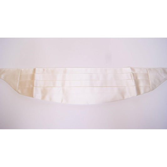 Dolce & Gabbana White Waist Tuxedo Smoking Belt Cummerbund NOC10452-48