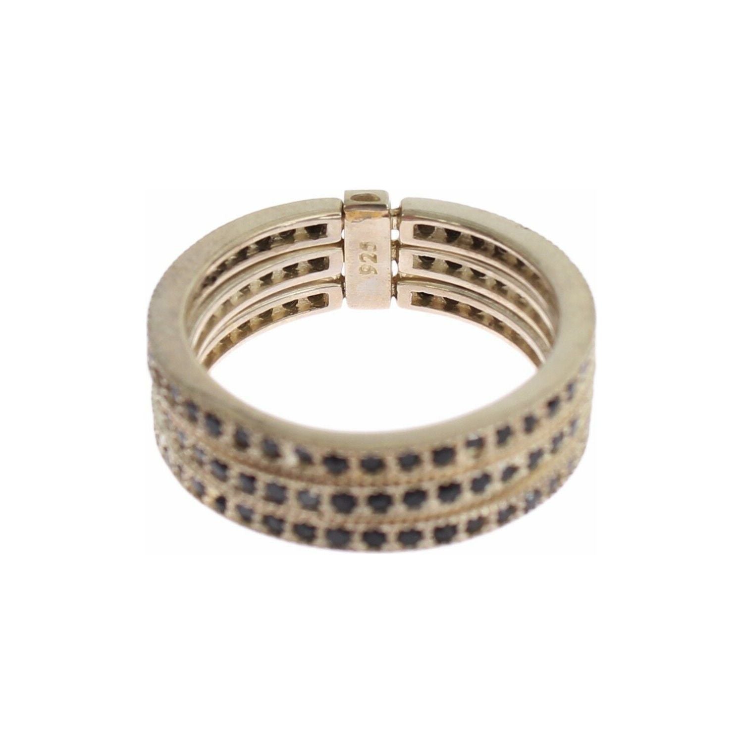 Nialaya Black CZ 925 Sterling Silver Womens Ring