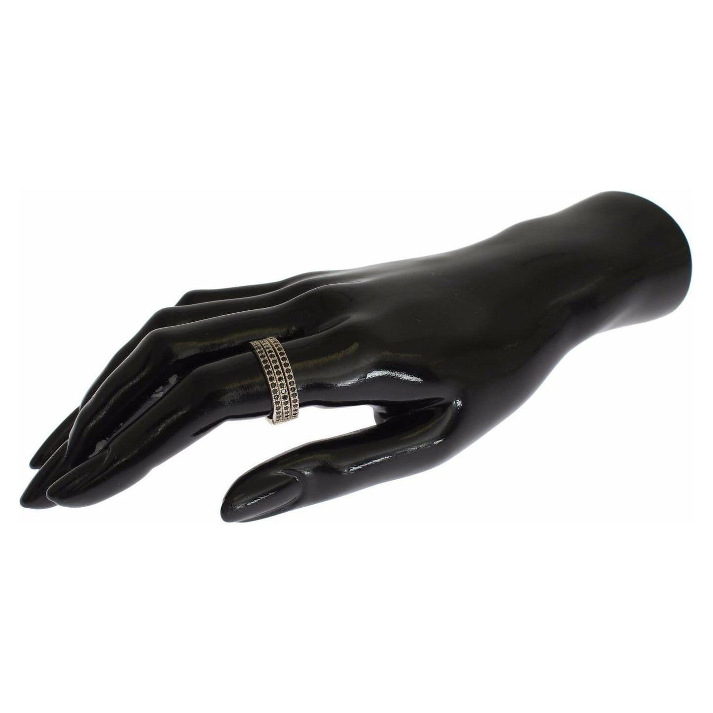 Nialaya Black CZ 925 Sterling Silver Womens Ring