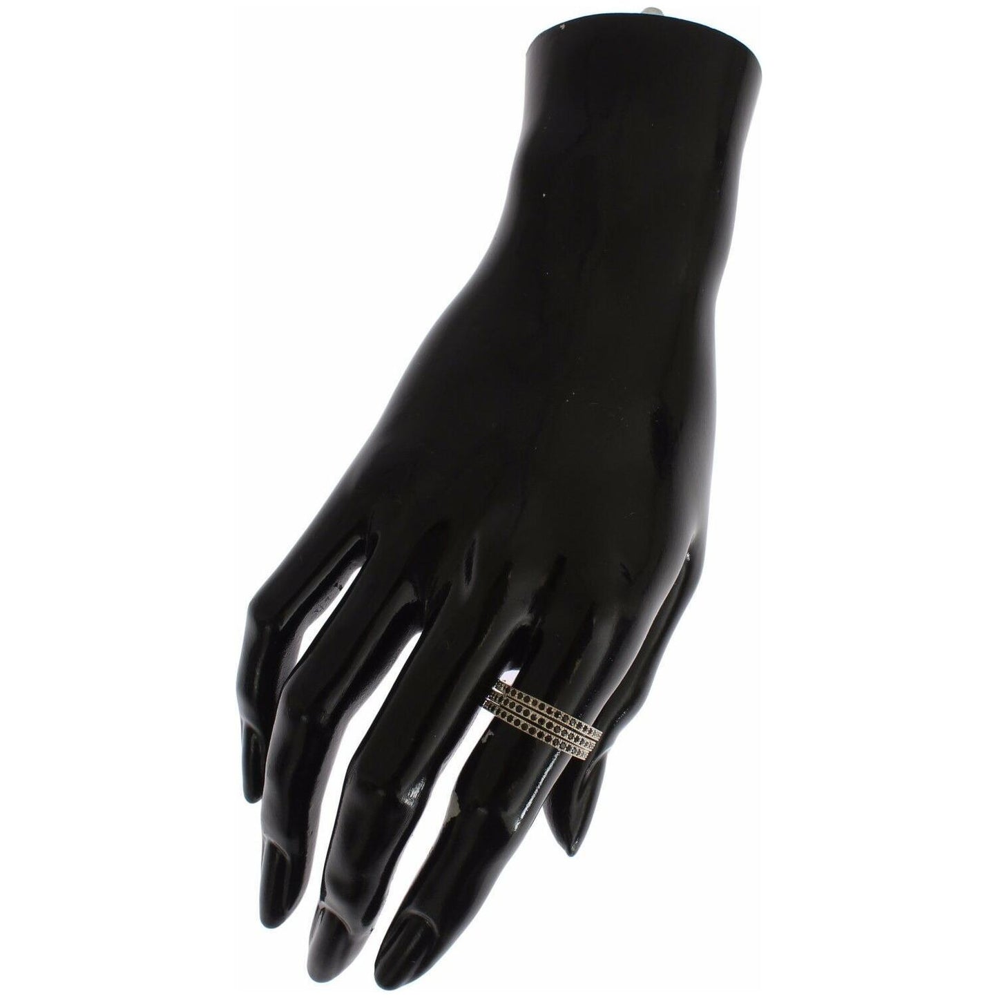 Nialaya Black CZ 925 Sterling Silver Womens Ring