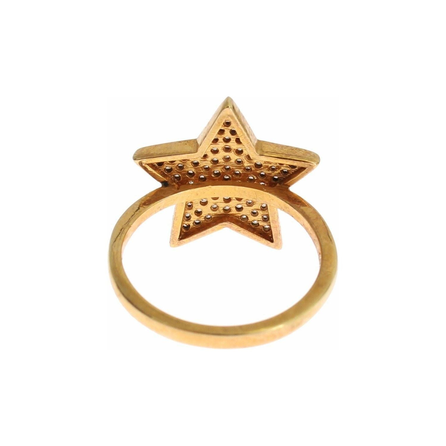 Nialaya Star Gold 925 Silver Womens Clear Ring