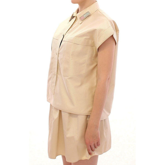 Andrea Incontri Beige Sleeveless Blouse Top GSS10712-3