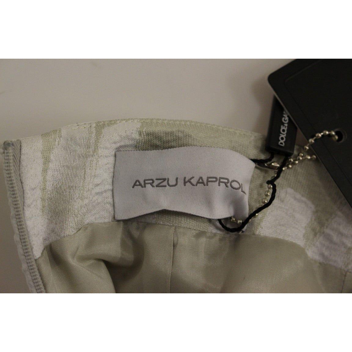 Arzu Kaprol White Acrylic Straight Pencil Skirt GSS10322-1