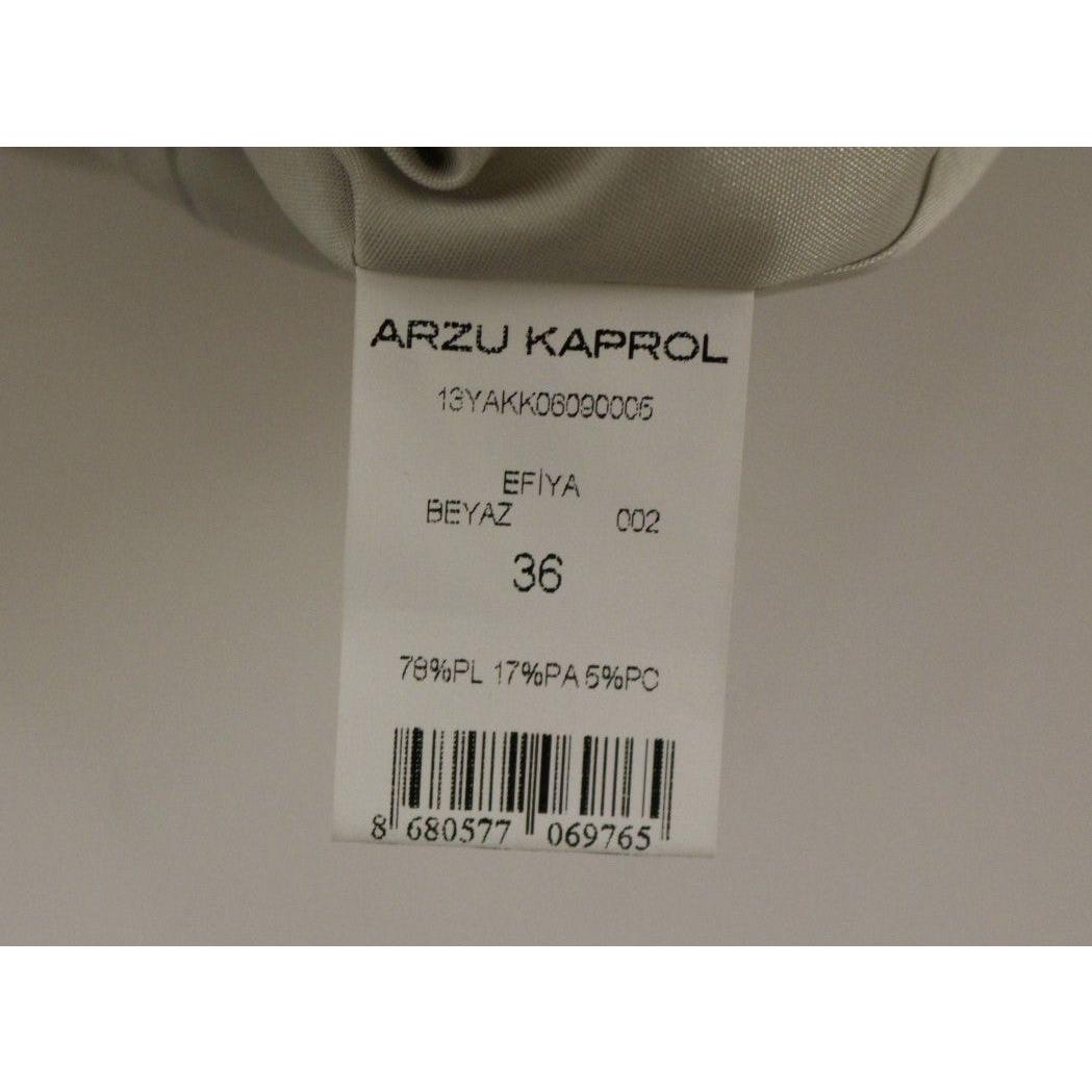 Arzu Kaprol White Acrylic Straight Pencil Skirt GSS10322-1