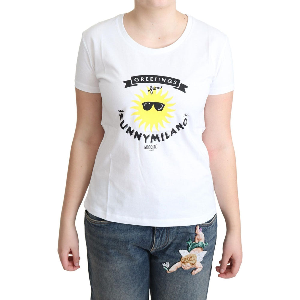 Moschino Sunny Milano Print Cotton Tee Moschino Light Gray