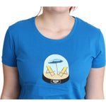 Moschino Chic Blue Cotton Tee with Iconic Print Moschino Gray