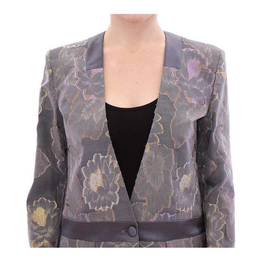 Roberto Fragata Multicolor Silk Floral Cotton Blazer