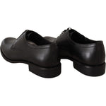 Dolce & Gabbana Black Leather Lace Up Mens Formal Derby Shoes