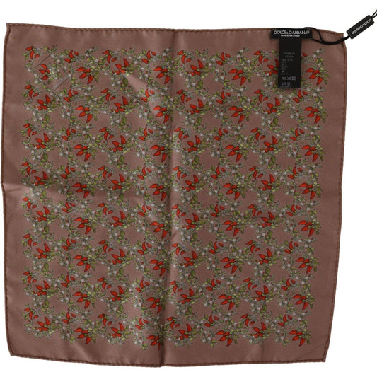 Dolce & Gabbana Brown Carrots Print Silk Handkerchief MS2186
