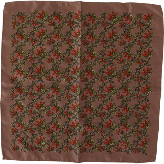 Dolce & Gabbana Brown Carrots Print Silk Handkerchief MS2186