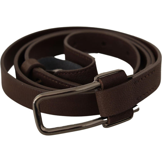 Costume National Brown WX Silver Metal Buckle Belt BEL60966-100