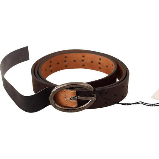 Costume National Belt Brown WX Silver Buckle Holes Belt BEL60980 -85