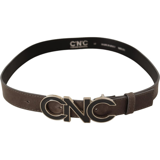 Costume National Brown Letter Logo Buckle Belt BEL60985 -85