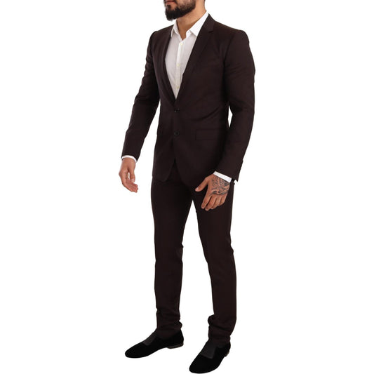 Dolce & Gabbana Bordeaux Wool MARTINI Slim Fit Suit Suit