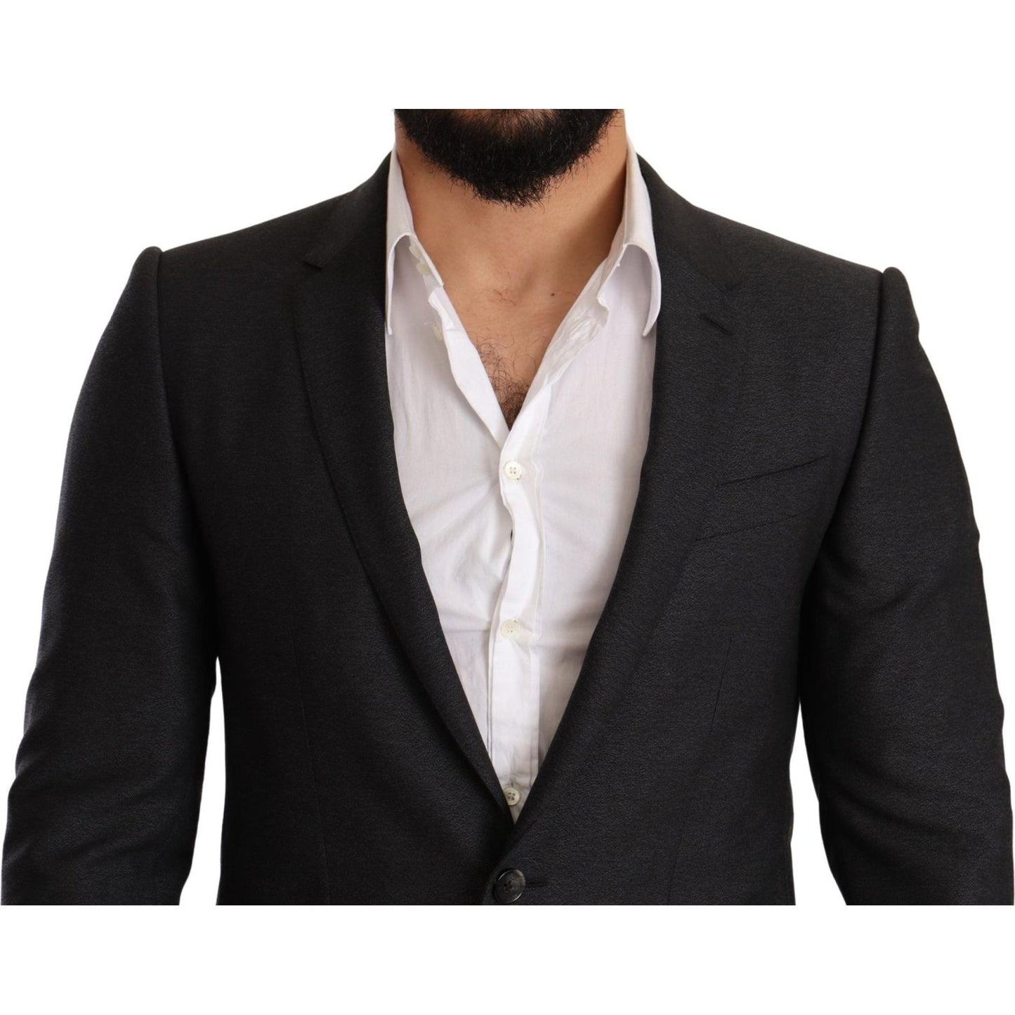 Dolce & Gabbana Gray Wool MARTINI Slim Fit Set Suit