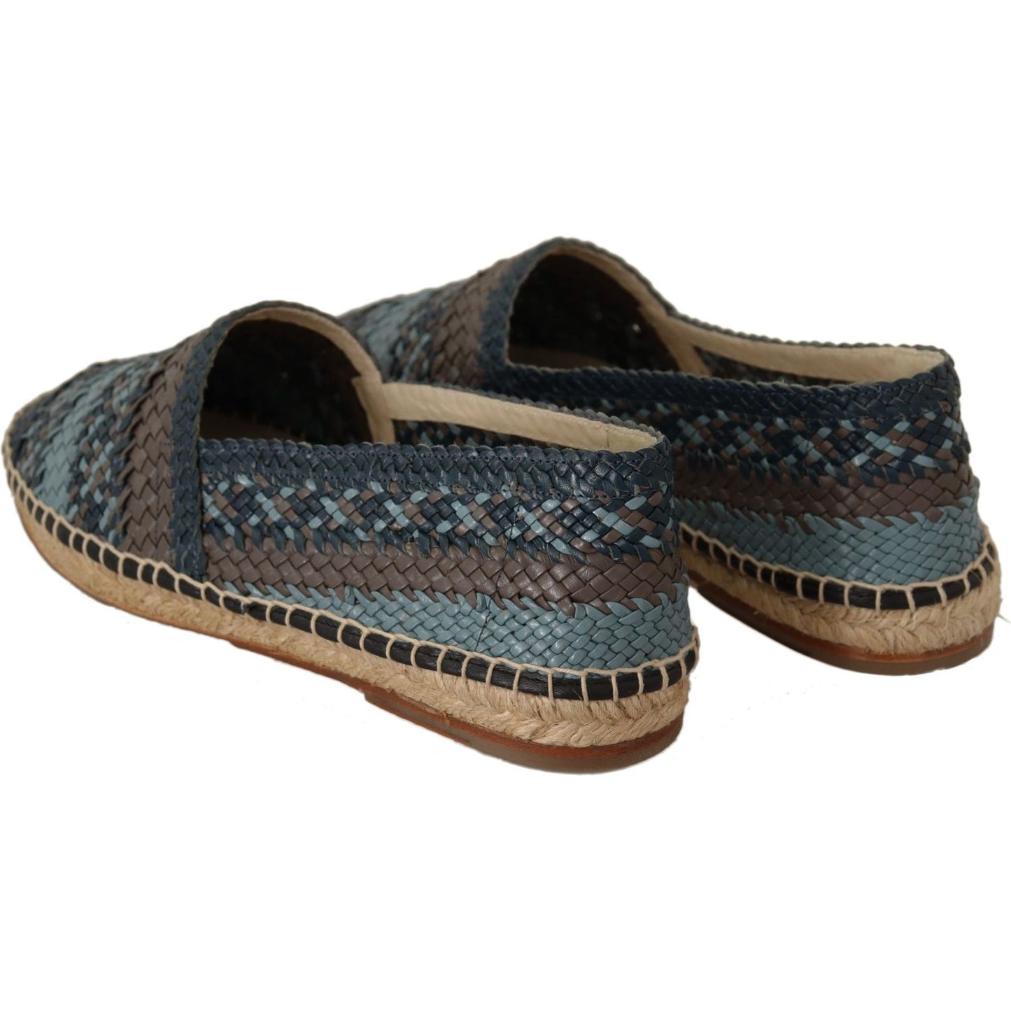 Dolce & Gabbana Blue Gray Slip On Buffalo Espadrille Shoes MAN LOAFERS