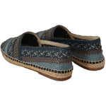 Dolce & Gabbana Blue Gray Slip On Buffalo Espadrille Shoes MAN LOAFERS