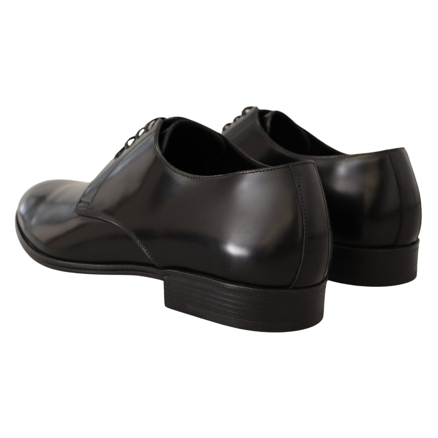 Dolce & Gabbana Black Leather Lace Up Men Dress Derby Shoes
