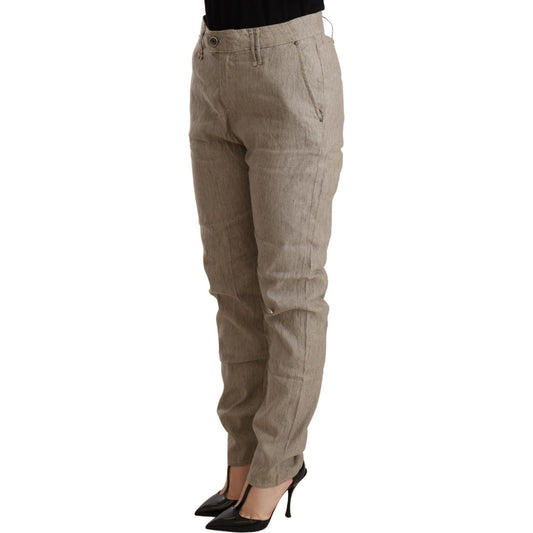 CYCLE Beige Mid Waist Casual Baggy Stretch Trouser PAN71172 -26