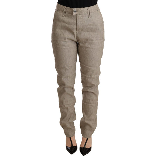 CYCLE Beige Mid Waist Casual Baggy Stretch Trouser 1728,67345645728,Beige,Casual Pants - Pants - Clothing,Clothing,CYCLE,Jeans & Pants - Women - Clothing,Material: 53% Linen 36% Cotton 10% Nylon 1% Elastane,New with tags,Pants - Clothing,W26,W29,W30,Women