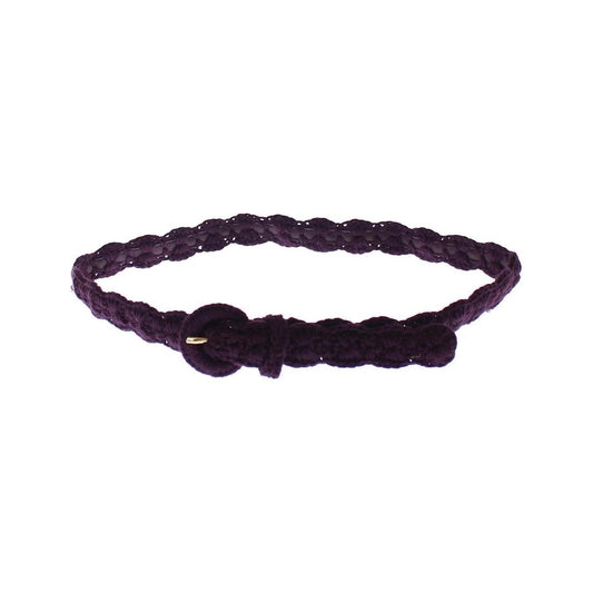 Dolce & Gabbana Purple Cotton Gold Logo Waist Belt