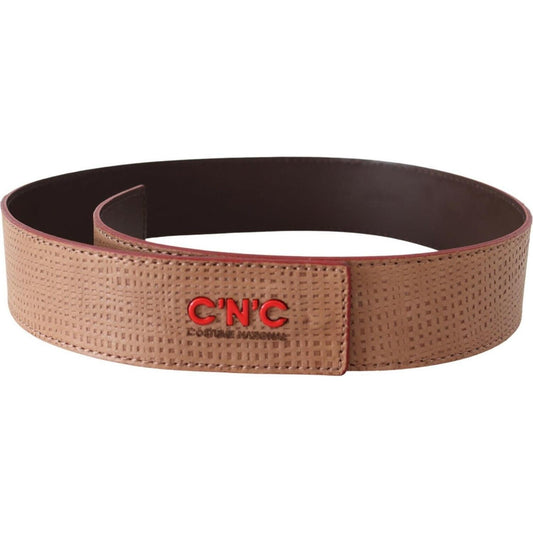 Costume National White Leather Logo Fashion Waist Belt BEL61065 -85