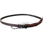 Costume National Black Maroon Skinny Leather Buckle Waist Belt WOMAN BELTS