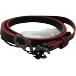 Costume National Black Maroon Skinny Leather Buckle Waist Belt WOMAN BELTS