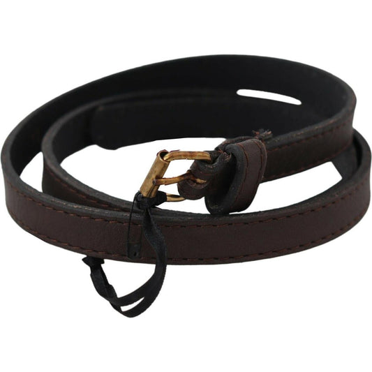 MILA SCHÖN Brown Genuine Leather Skinny Fashion Dark BEL61061- 75
