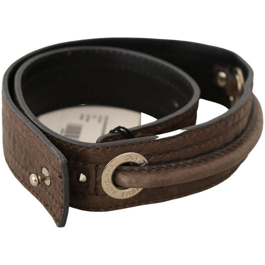 Costume National Brown Leather Silver Fastening Belt BEL61021 - 80