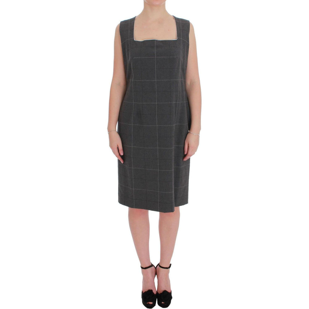 BENCIVENGA Elegant Checkered Cotton-Blend Suit Set Skirt Suit BENCIVENGA Tan