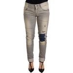 Acht Chic Slim Fit Gray Wash Denim Jeans Jeans & Pants Acht Slate Gray