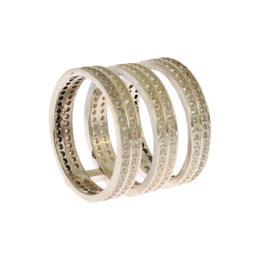 Nialaya Authentic Womens Clear CZ 925 Sterling Silver Ring Ring