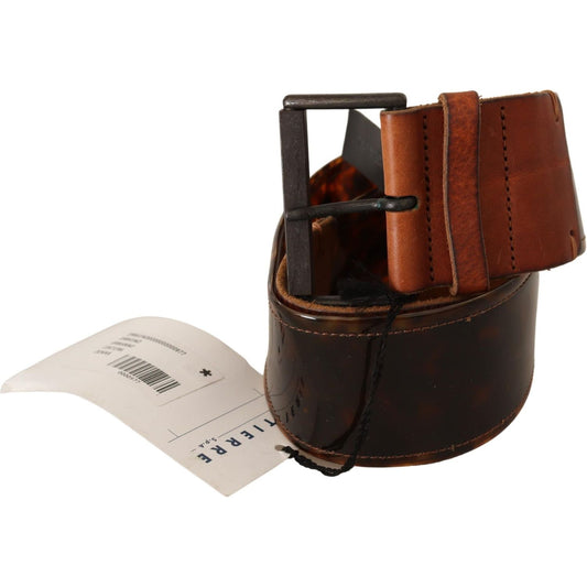 Ermanno Scervino Dark Brown Leather Buckle Waist Belt BEL61039 - 75