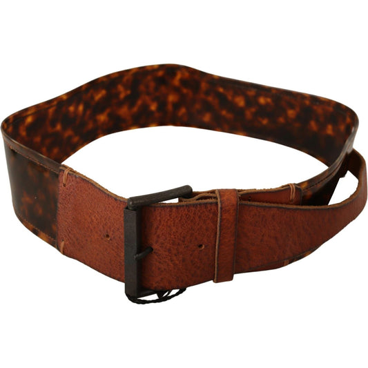 Ermanno Scervino Dark Brown Leather Buckle Waist Belt BEL61039 - 75