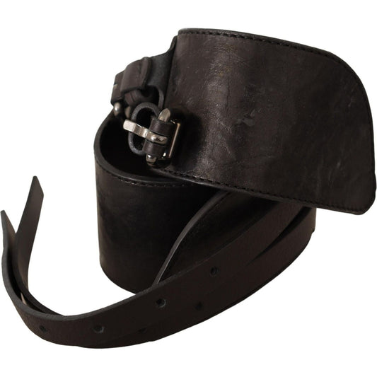 Costume National Dark Brown Leather Double Buckle Belt BEL61042 -70