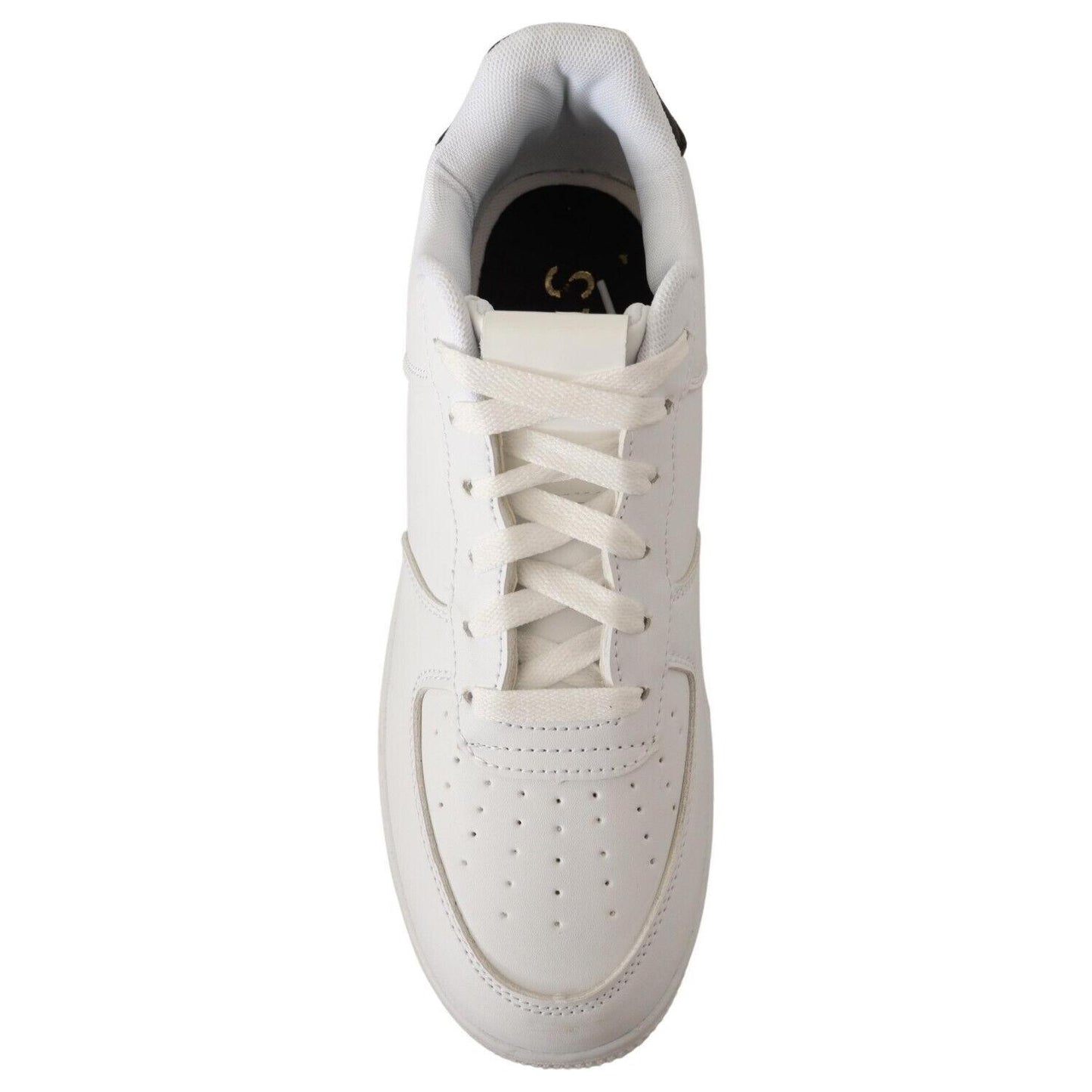 SIGNS White Leather Perforated Lace Up Sneakers Casual Men Shoes MAN SNEAKERS