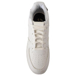 SIGNS White Leather Perforated Lace Up Sneakers Casual Men Shoes MAN SNEAKERS