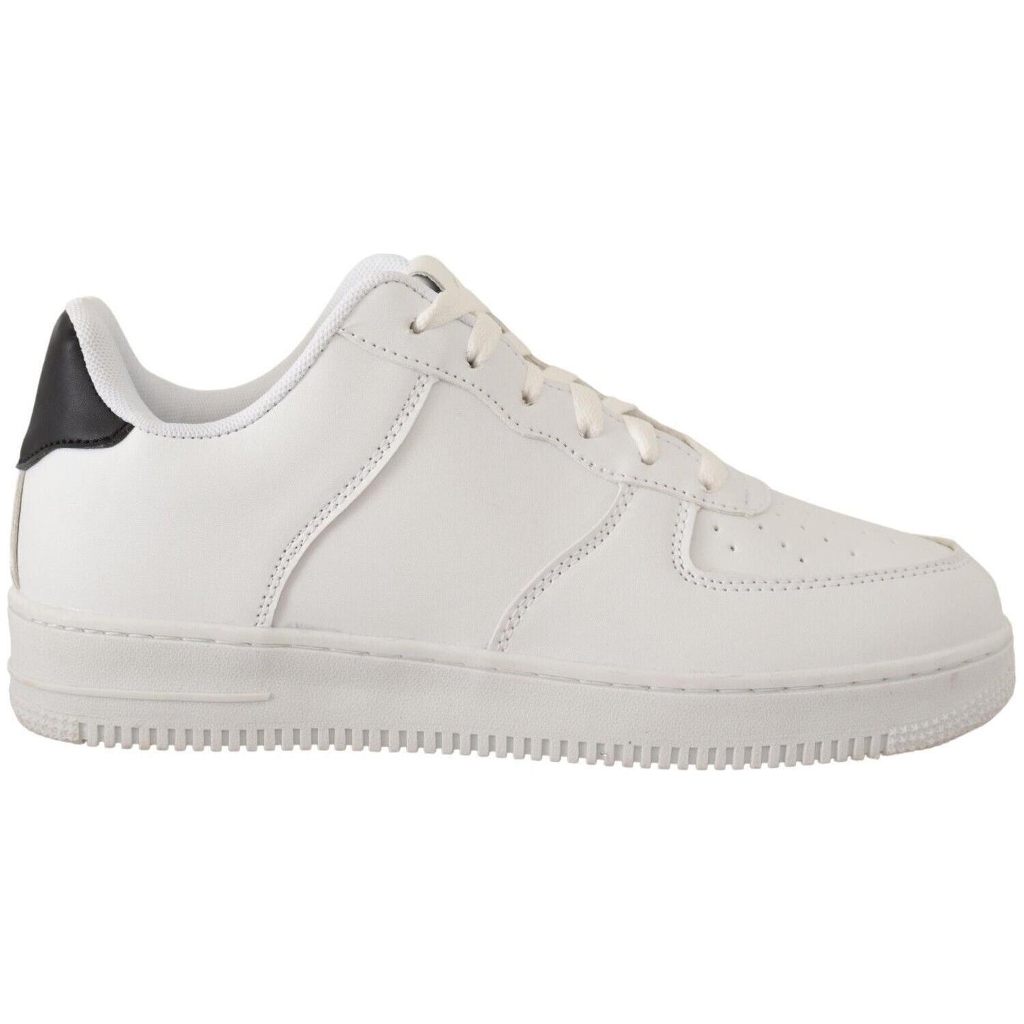 SIGNS White Leather Perforated Lace Up Sneakers Casual Men Shoes MAN SNEAKERS