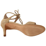 Maria Christina Beige Suede Leather Ankle Strap Pumps Shoes LA9376 - 35