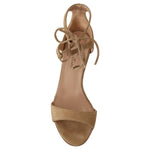 Maria Christina Beige Suede Leather Ankle Strap Pumps Shoes LA9376 - 35