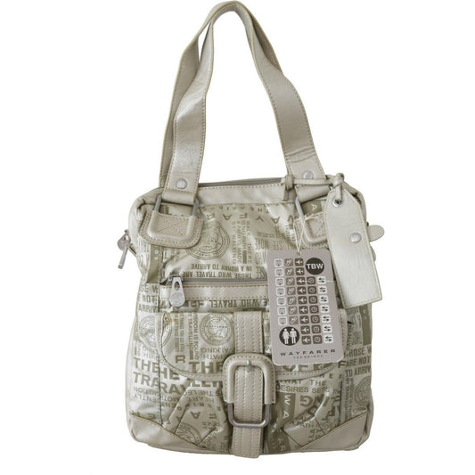 WAYFARER White Printed Handbag Shoulder Fabric Purse VAS9184