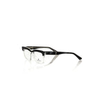 Frankie Morello Black Acetate Unisex Frame with geometric pattern and vibrant temples.