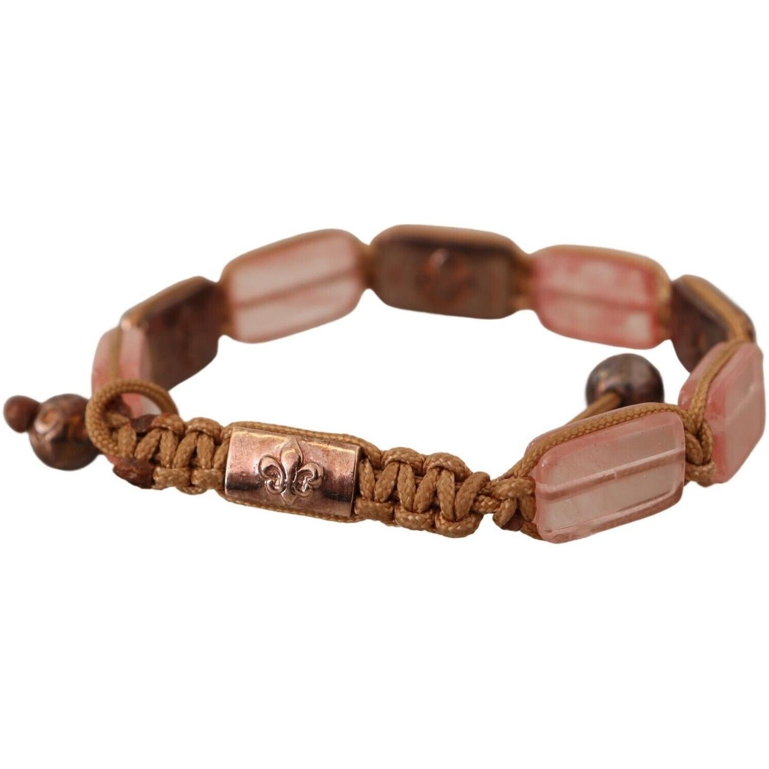 Nialaya Multicolor Crystals Logo Embellished Adjustable Bracelet