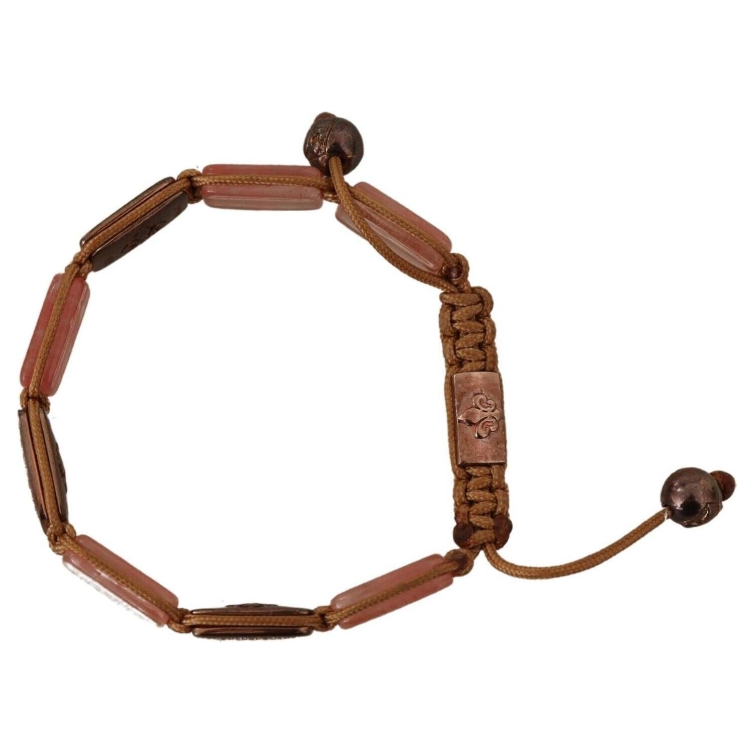 Nialaya Multicolor Crystals Logo Embellished Adjustable Bracelet