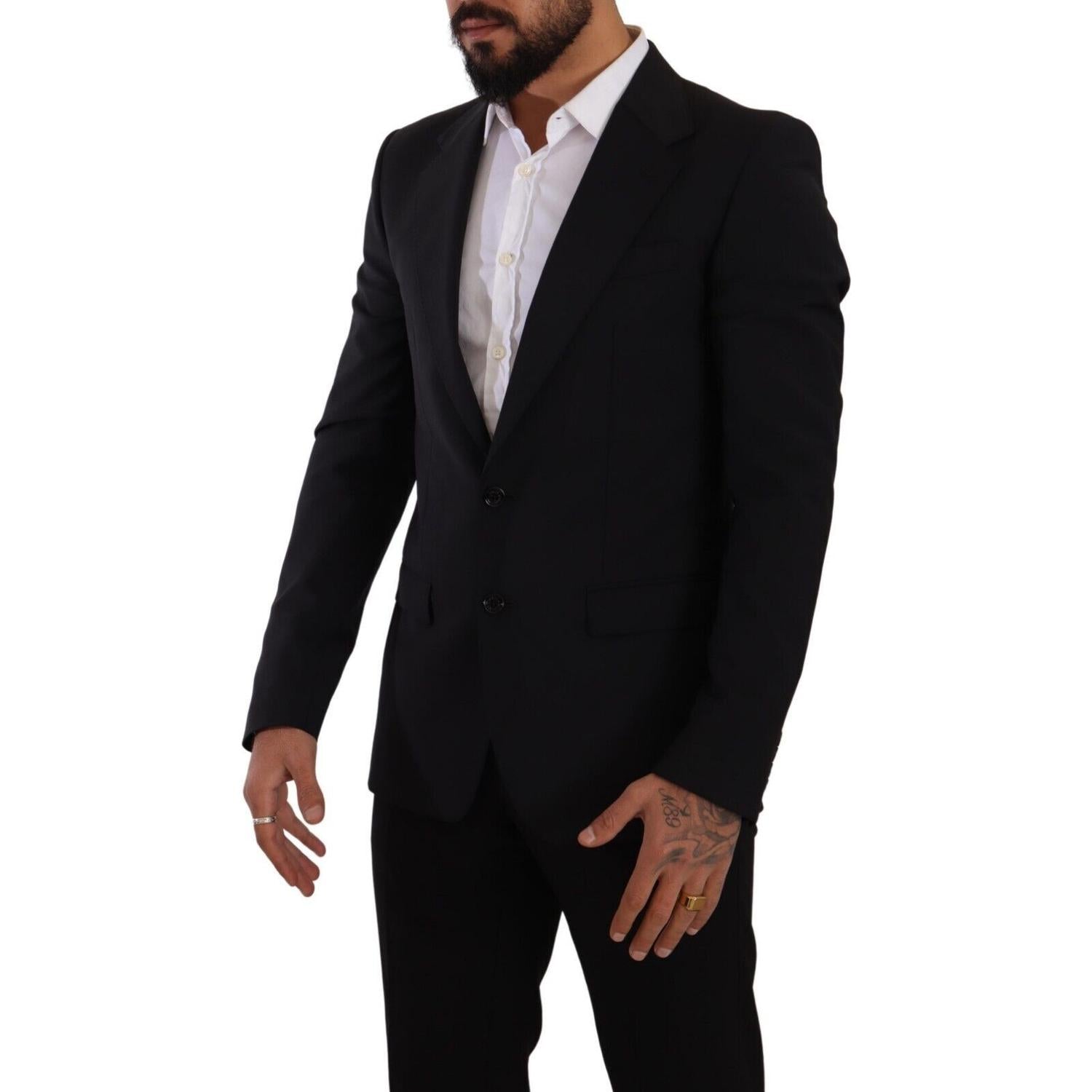 Dolce & Gabbana Black Slim Fit Vest 2 Button MARTINI Blazer
