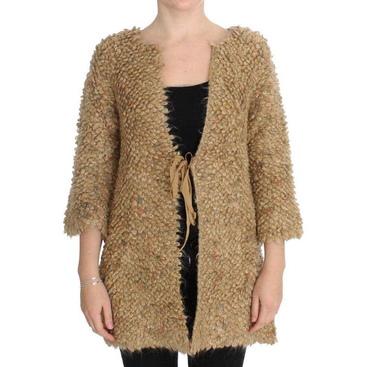 PINK MEMORIES Beige Wool Blend Cape Sweater SIG30270-1