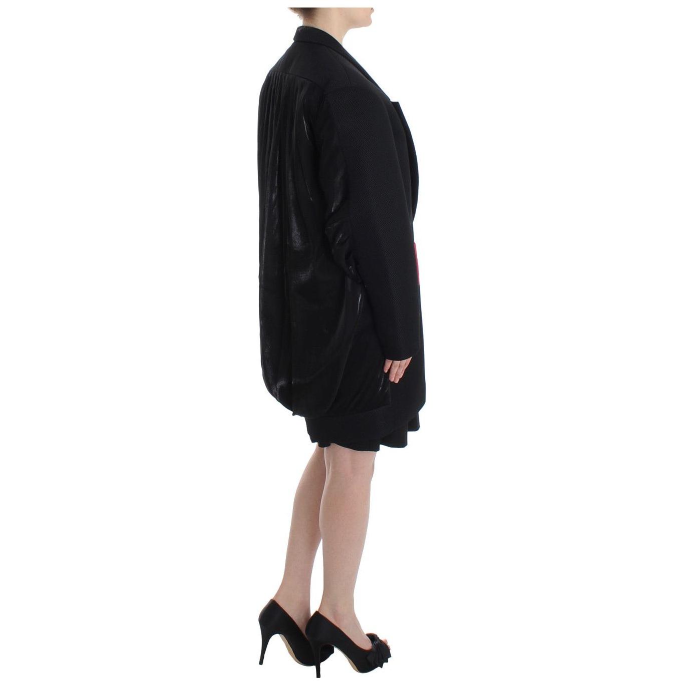 KAALE SUKTAE Black Coat Trench Long Draped Jacket Blazer Blazer Jacket